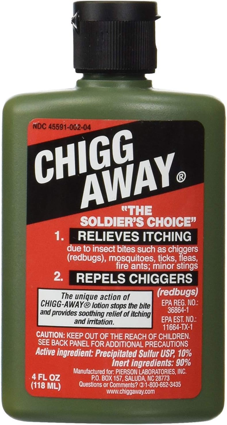Chigg-Away The Soldier's Choice Relieves Itching and Repels Chiggers, 4 fl oz (Pack of 2) : Health & Household