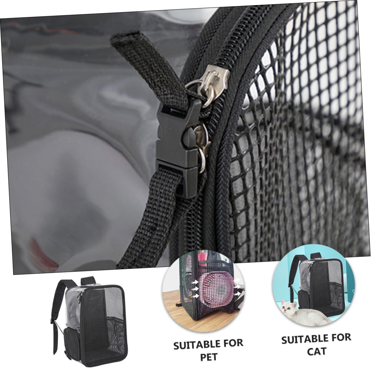 Toyvian Zaino per Animali Domestici Traspirante Borsa da Viaggio per Gatti Respiranti Grande Capacità Leggero e Facile da Pulare per Escursioni e Vacanze
