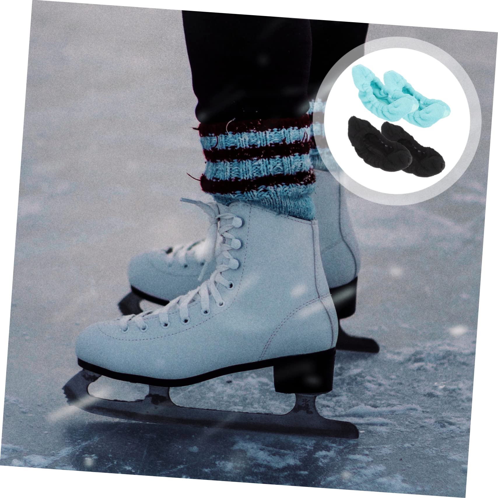 Milisten 6paires Couvre-Lames Microfibre pour Patins à Glace De Lames Ajustables pour Patins De Hockey Et Artistiques