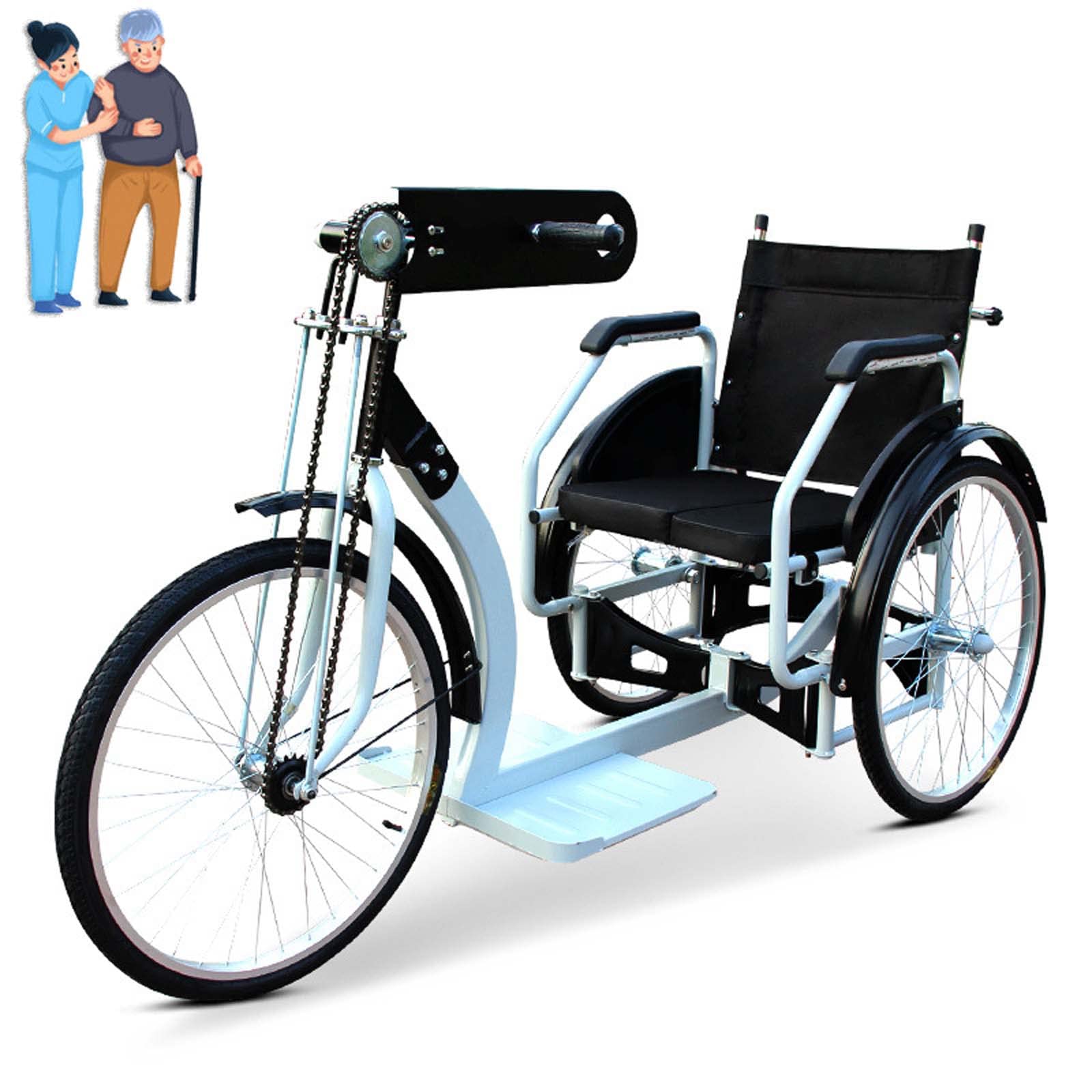 Tricycle Adult - Folding Hand-Cranked Wheelchair 3 Wheel Bike with Basket for Elderly Rehabilitation Patients, Three-Wheeled Bicycles Cruise Trike, 18" Seat,Maximum Load 330 Lbs, Black