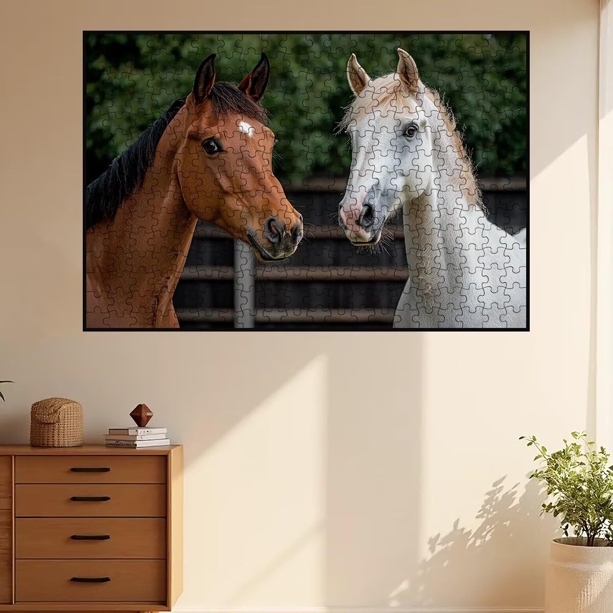Puzzle 3000 sztuk dorosłych zwierzę, puzzle koń, puzzle 3000 sztuk dla dorosłych, drewniane puzzle z pudełkiem na prezent rozmiar 122 x 81 cm, wyzwanie puzzle dla całej rodziny, prezent dla kobiet