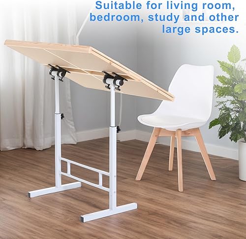 Miniatura 7 de Mesa de rompecabezas ajustable con cajones de 1500 piezas, mesa de rompecabezas ajustable en ángulo y altura con patas de metal, tablero de