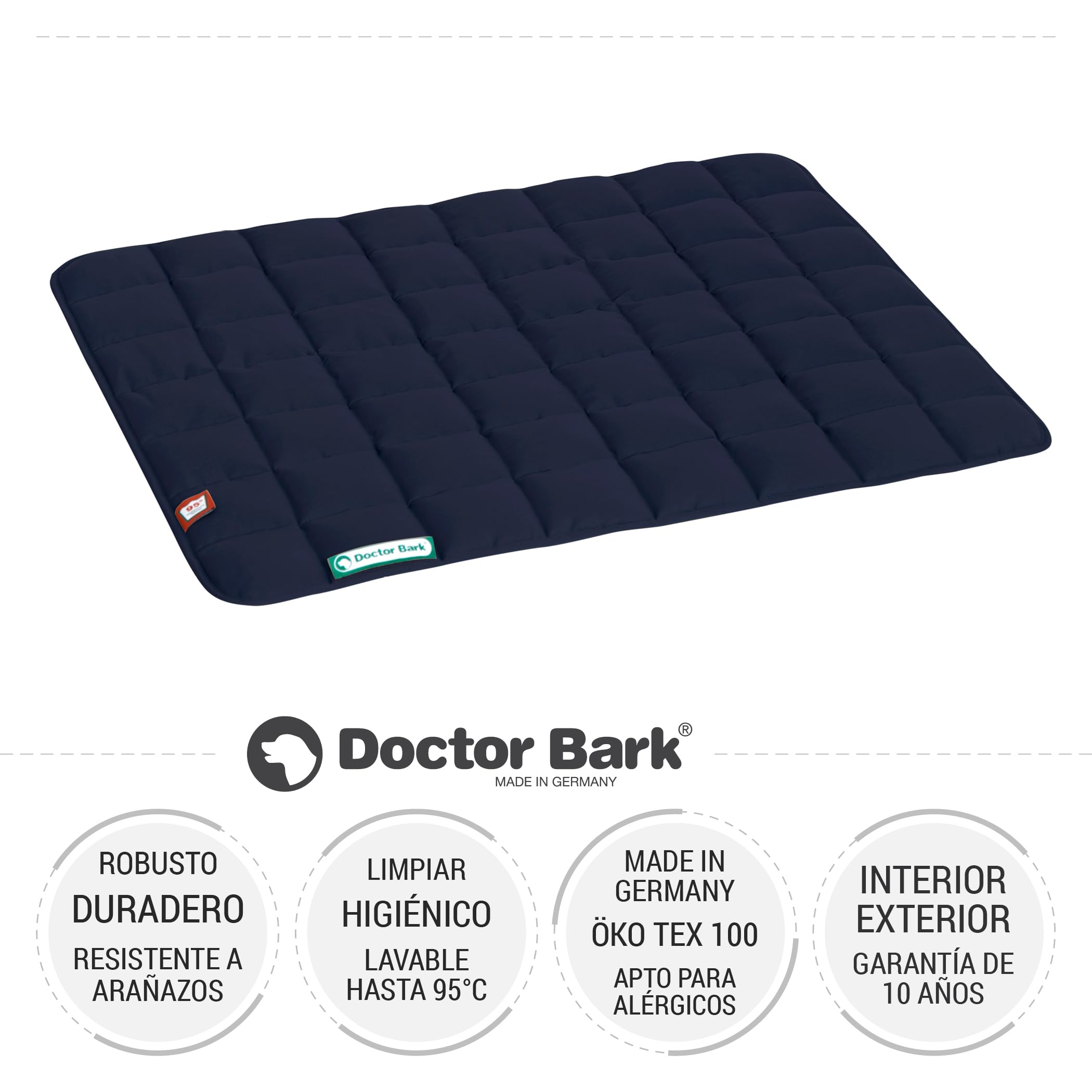 Doctor Bark Manta para Perros, Suave, Perros medianos, Resistente, para Interior y Exterior, Lavable hasta 95 °C (Talla M, marrón Dorado y Azul)