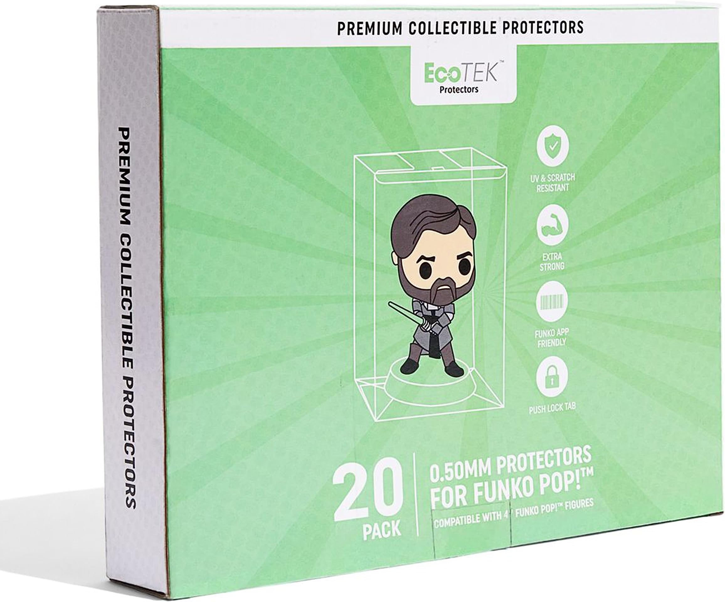 EcoTEK Protectors 0.50MM Pop Protector Case Compatible with Funko POP! - 4" Inch Vinyl Figures (w/Film & Locking Tab) Pop Protectors, Crystal Clear, Storage Display, Acid-FreeHeavy Duty (20 Pack)
