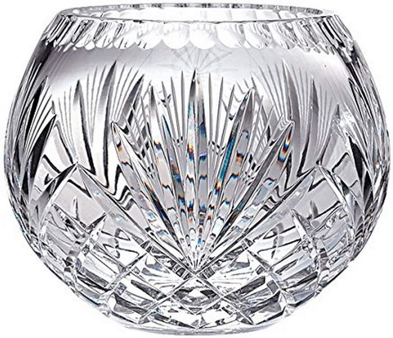 Majestic Gifts Hand Cut Crystal Bowl, 8-Inch, Rose