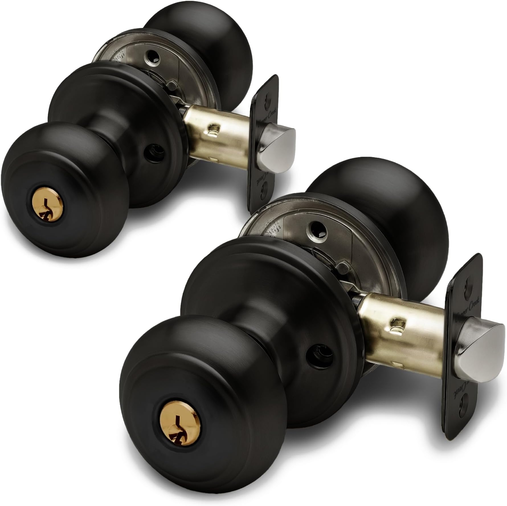 Copper Creek CK2040BC-2 Colonial Knob 2 Pack Door Knob, 2 Pack, Black, 2 Pack