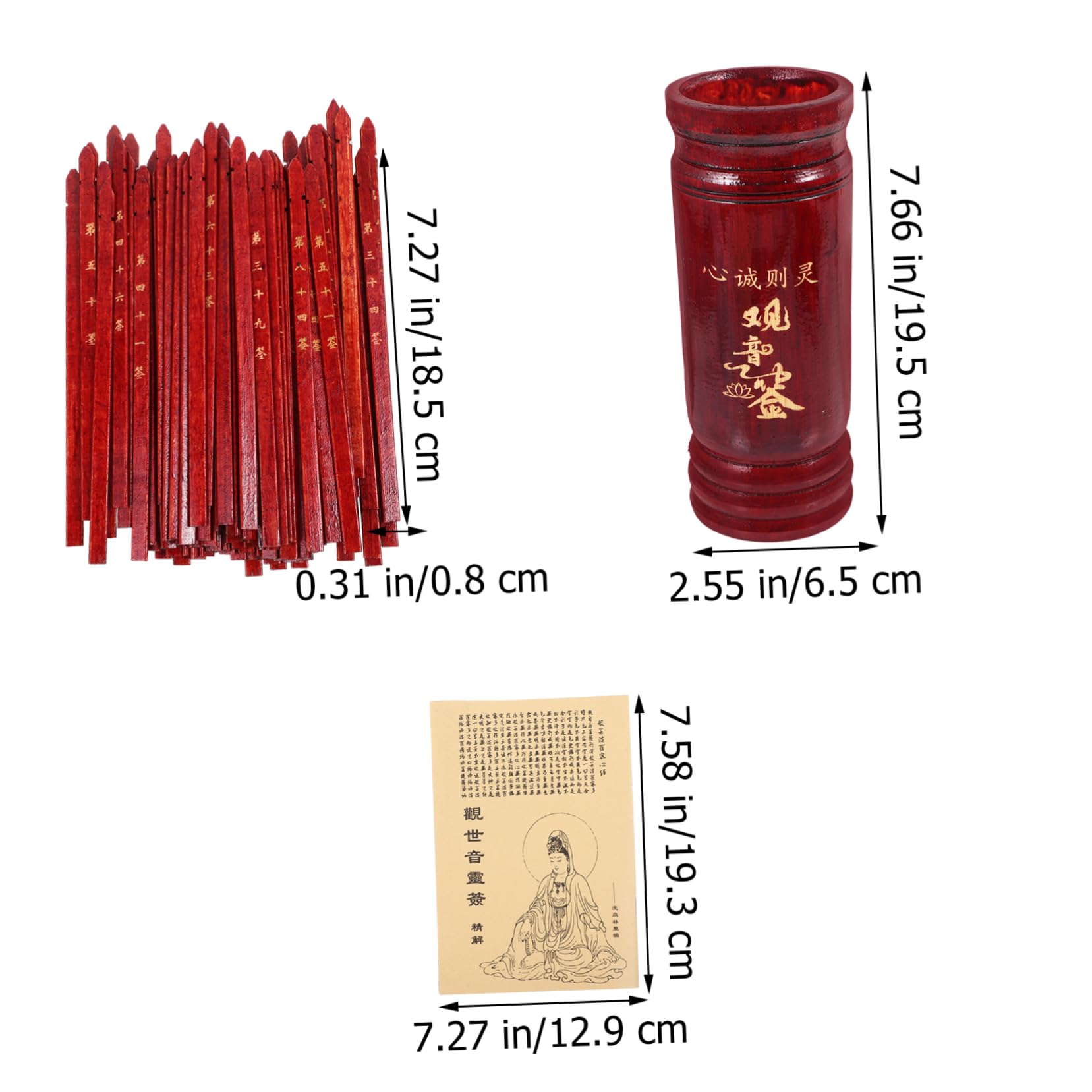 BESPORTBLE 1Set Chinese Fortune Sticks with Divination Book Sticks for Family Gatherings Temples Fun Games Fortune Telling Supplies for All Ages