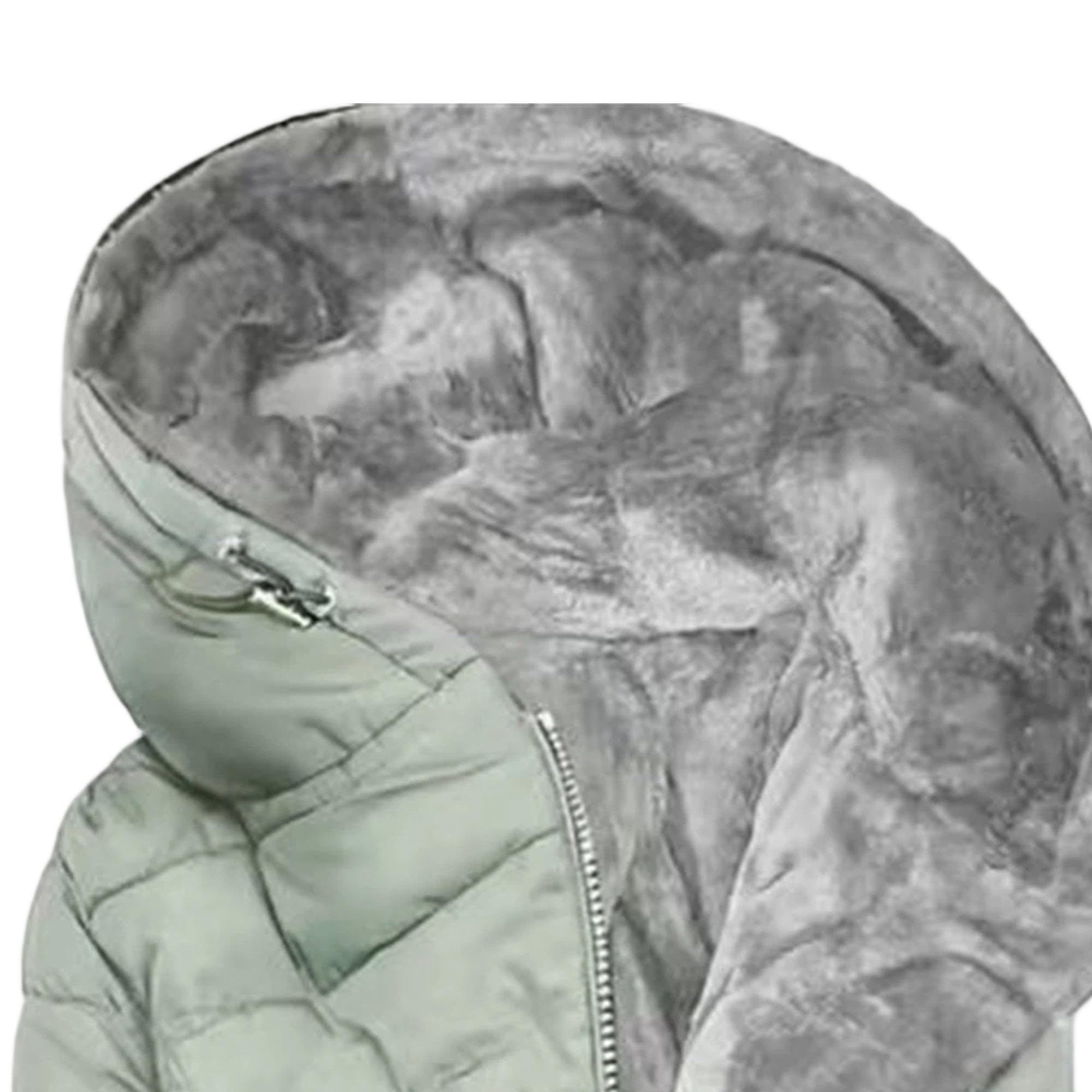 Piumino invernale da donna foderato in pile caldo con cappuccio e zip