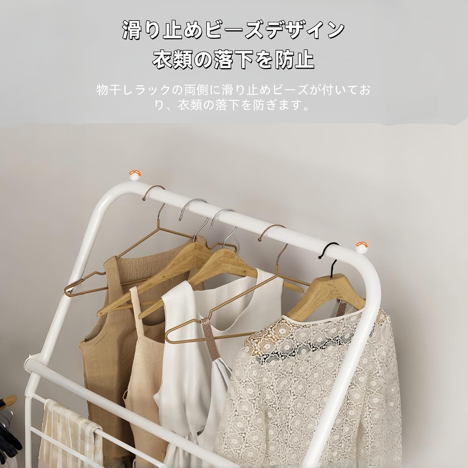 BRJX 折りたたみ式物干しラック 多機能 室内物干しラック X字型 組み立て不要 軽量 滑り止め 防水 丈夫で錆びにくい 防風 屋
