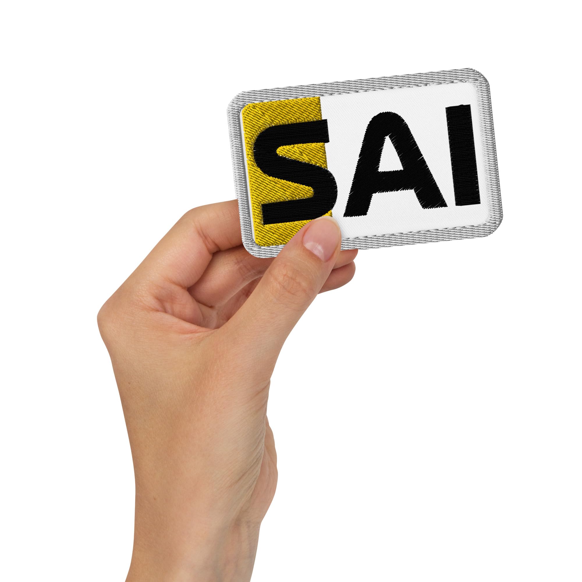 SAI Renault Color Bar Formula Racing Carlos Sainz Driver Abbreviation Embroidered Patch (White)