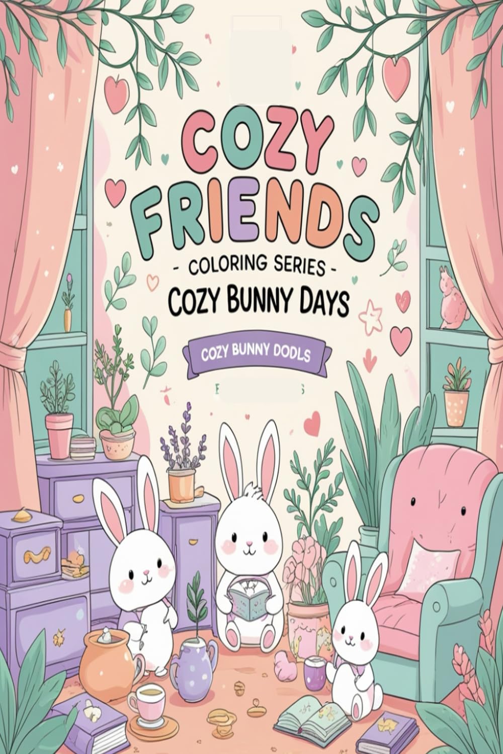 Cozy Friends Coloring Series - Cozy Bunny Days: Relaxing Cute Coloring Book for All Ages