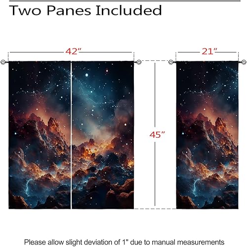 Miniatura 3 de Cortinas opacas espaciales para decoración del hogar, universo de agujero negro, galaxia, nebulosa, ojales, aislamiento térmico, cortinas de