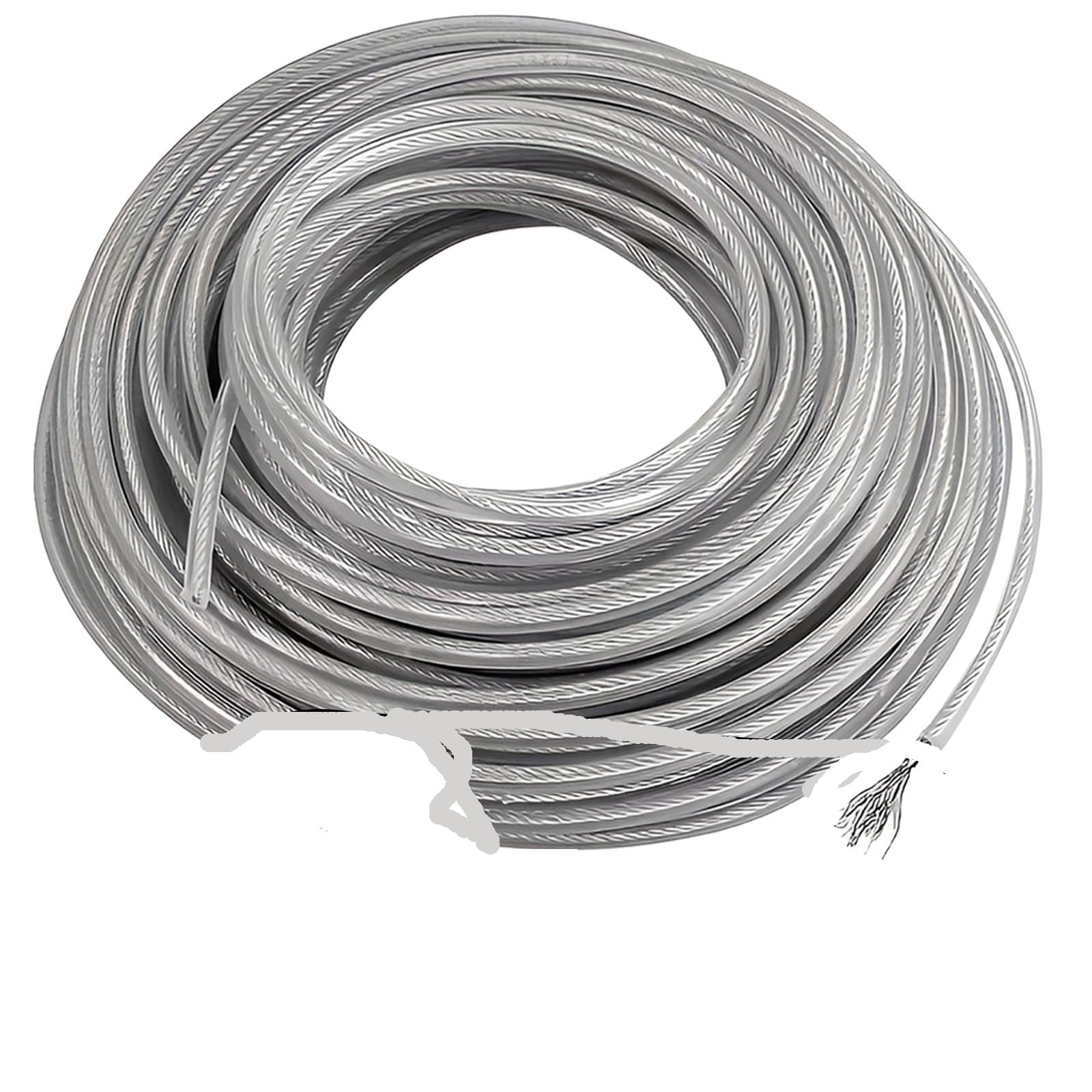 Cable De Acero 10M/15M, Hilo Desbrozadora Césped Nailon, Cuerda, Cortacésped, Reemplazo Rollo Redondo Largo(2.0mm,15m)