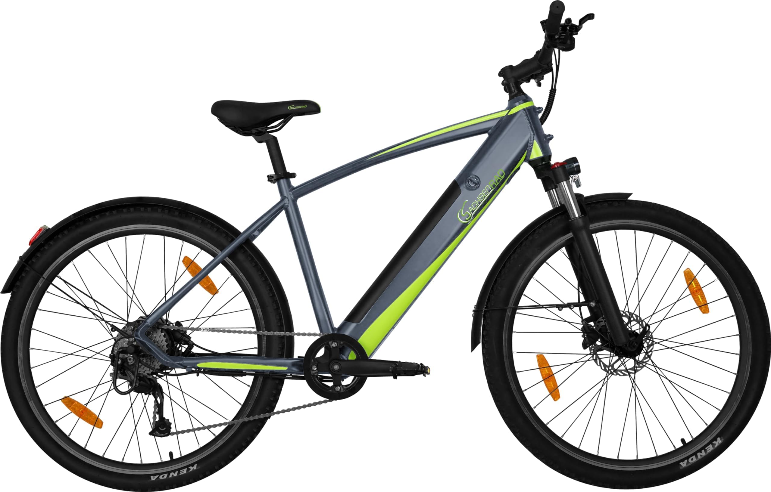Vélo électrique SachsenRad R8 Flex II | 27,5/29 Pouces, Moteur 250 W, Batterie au Lithium 36 V/12,5 Ah, 25 km/h, Vitesses Shimano 7 Vitesses, Freins à Disque, écran LCD