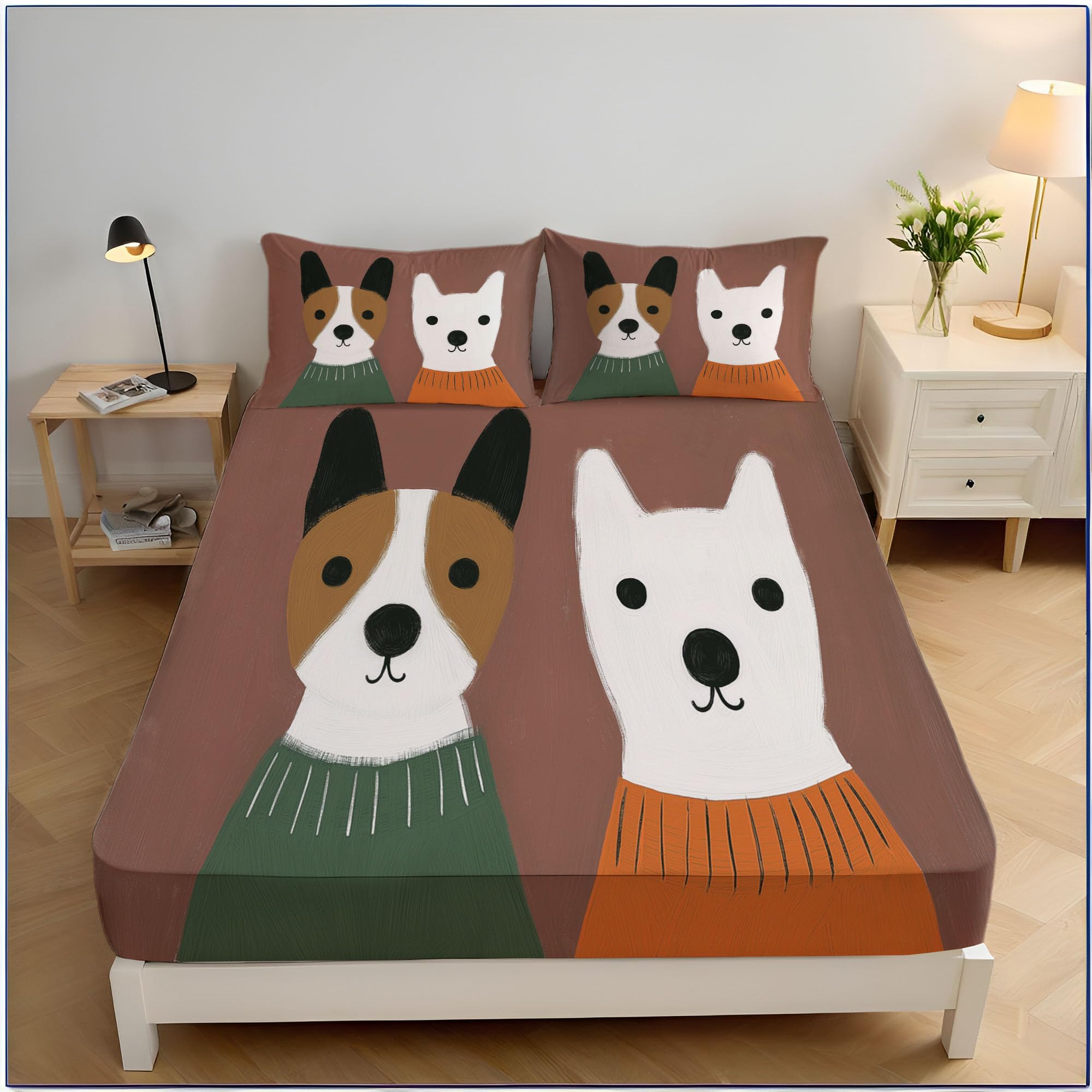 Drap housse enfant 90x190cm élastique anti-plis avec 2 taies d'oreiller
