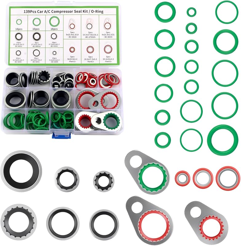 Kit de Anéis de Vedação O-Ring para Ar-Condicionado wedfish com Arruelas – 139 peças