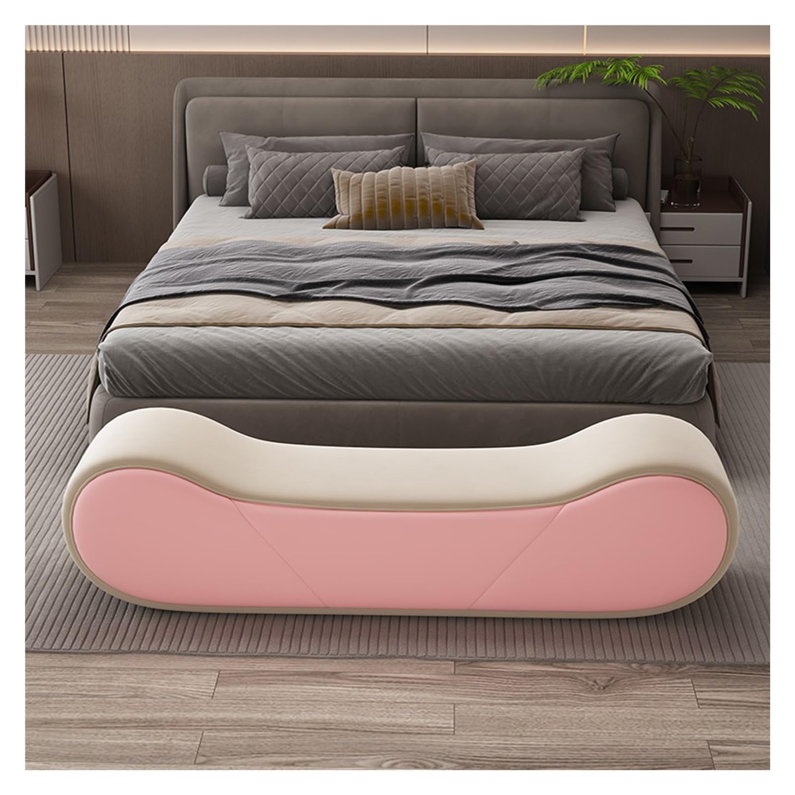 Banc de Chambre Luxueux en Velours Orange élégant avec Fonction Change-Chaussures 150 cm