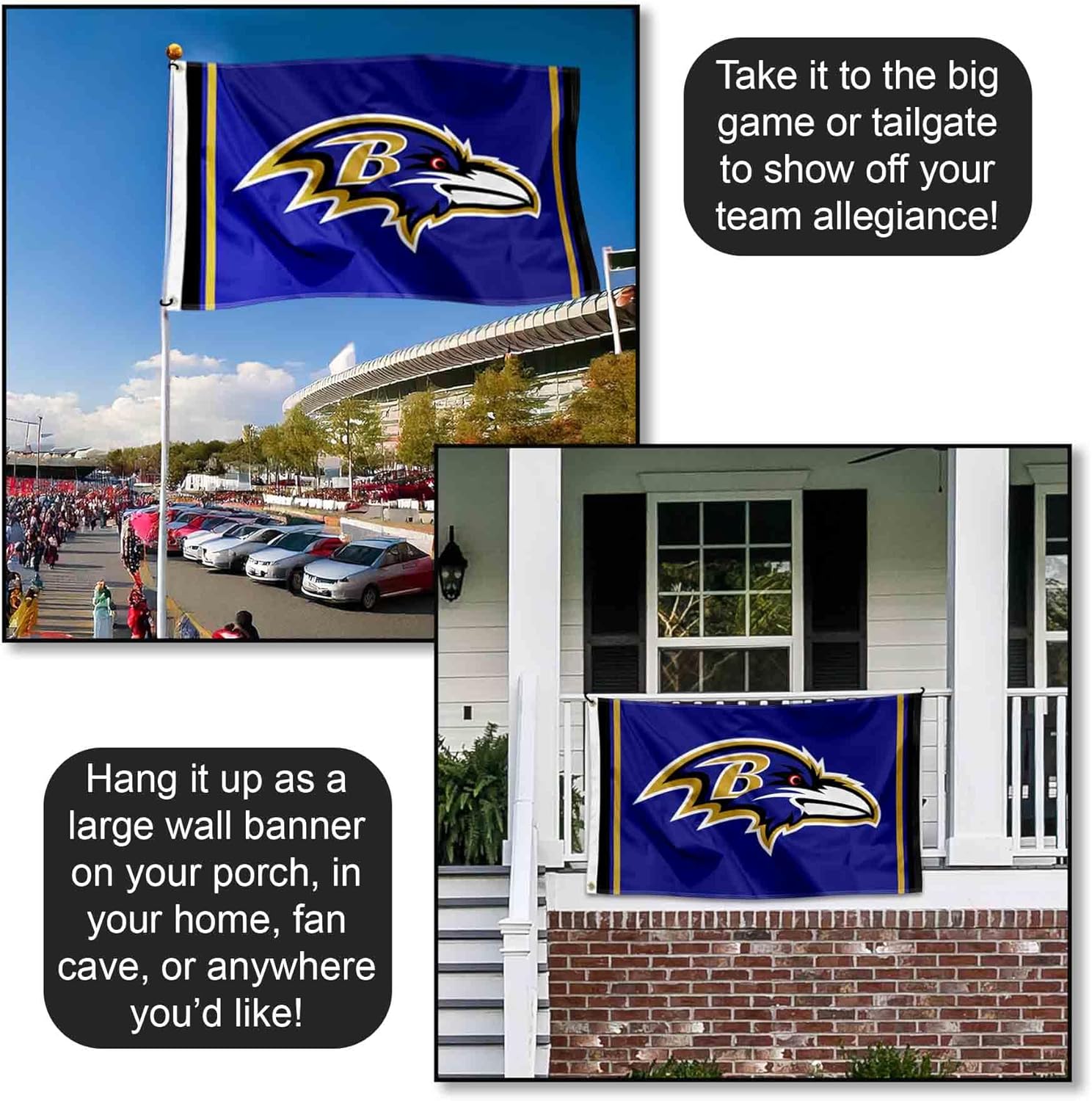 Baltimore Ravens Large 3x5 Flag - Image 4