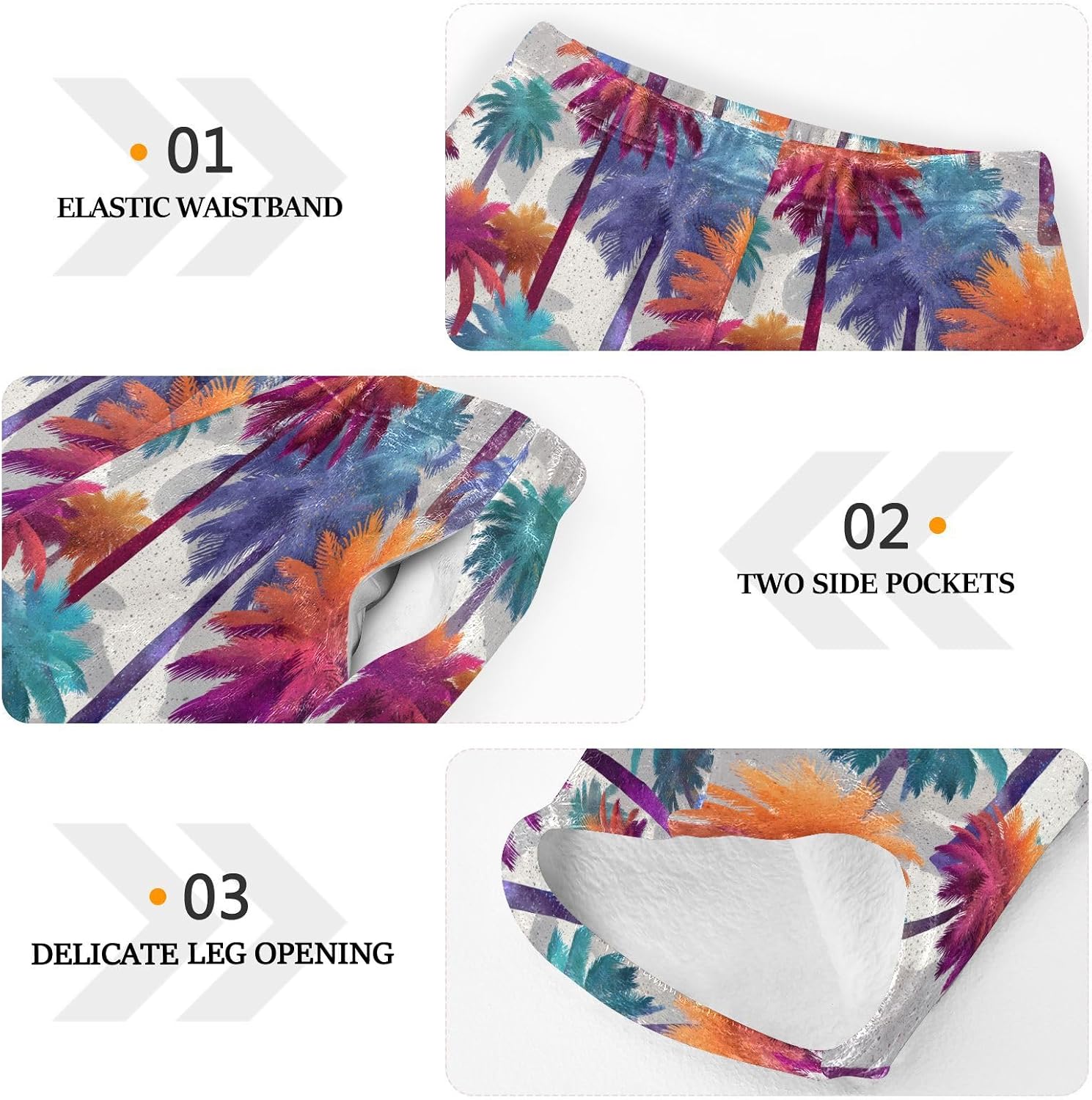 visesunny Colorful Palm Trees Pattern Boys Pants for Kids Fleece Bottoms Long Jogger Pants Trousers with Pockets Size 6-14Y