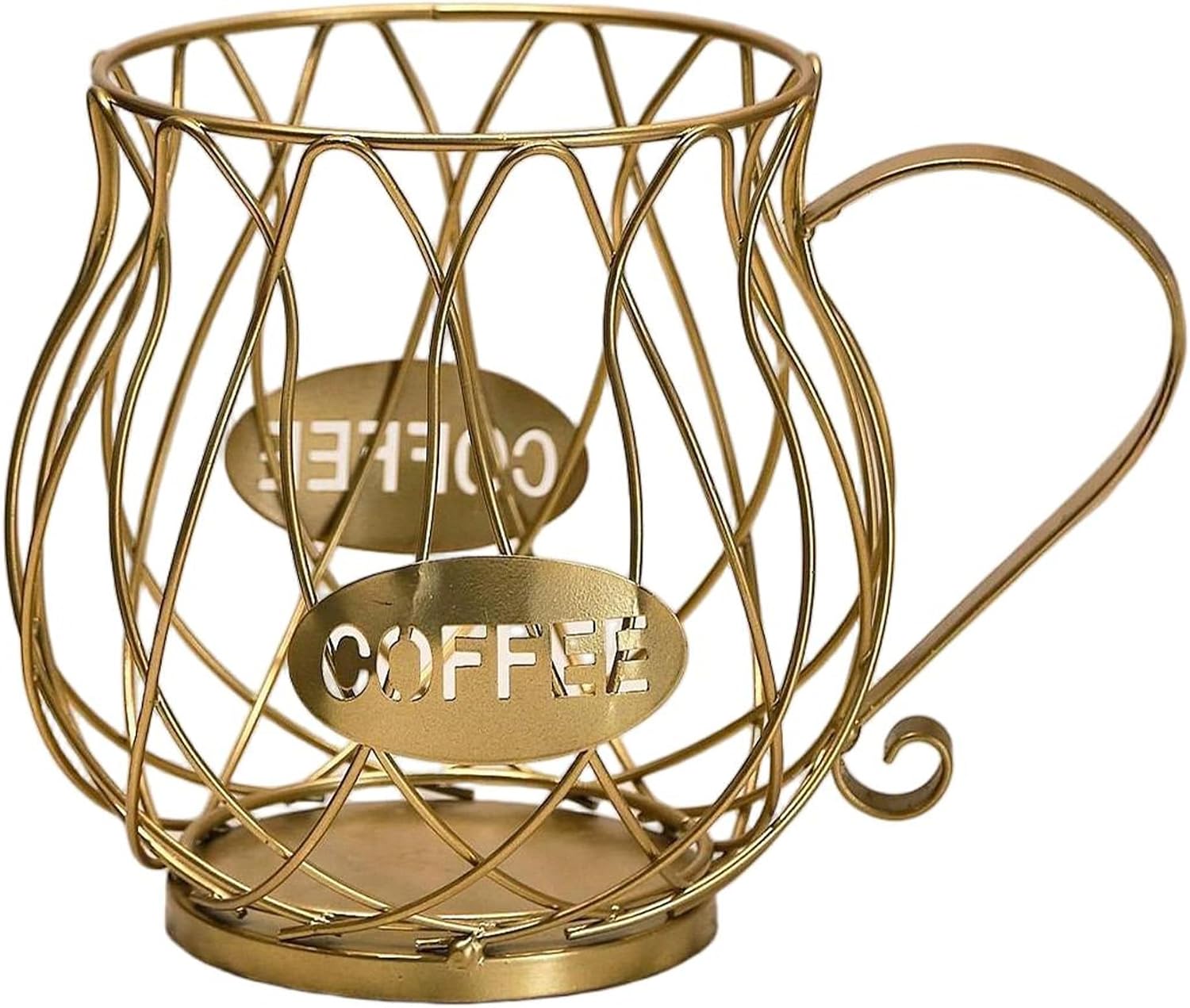 Metal Wire Coffee Pod Holder Capacity Countertop Capsule Storage Basket