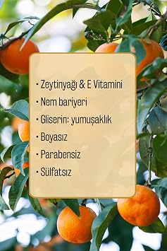 Olivos Zeytinyağlı Mandalina Sıvı Sabun - Doğal ve Ferahlatıcı Koku, Paraben, SLS, Sülfat İçermez, 500ml (4X500 ML, Mandalina)