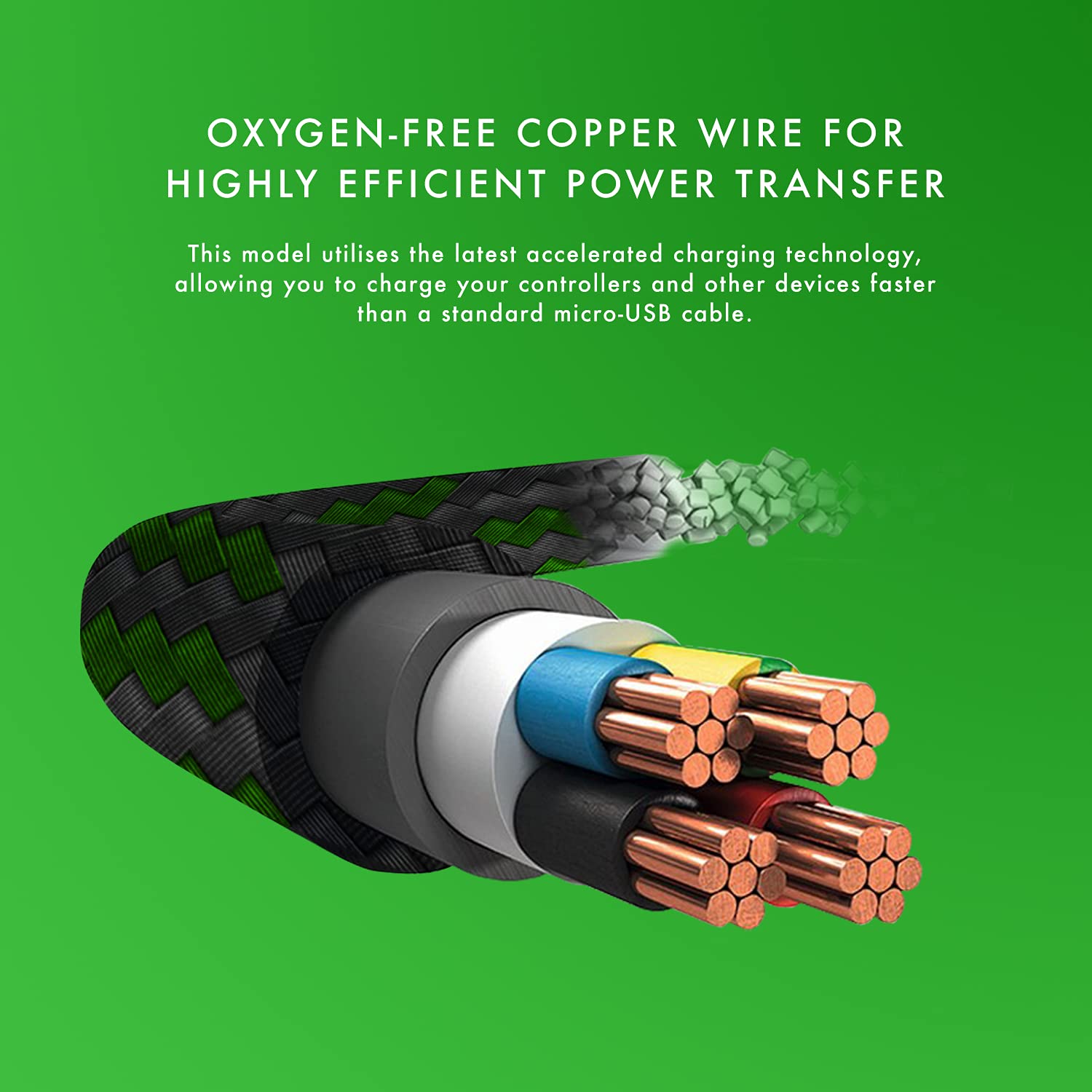 Cross-section of an oxygen-free copper wire cable