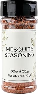 Olive & Vine Mesquite Seasoning, Smoky Flavor, For Grilling & BBQ, Rich Tradition, Authentic Taste, For Global Recipes (6 Ounce)