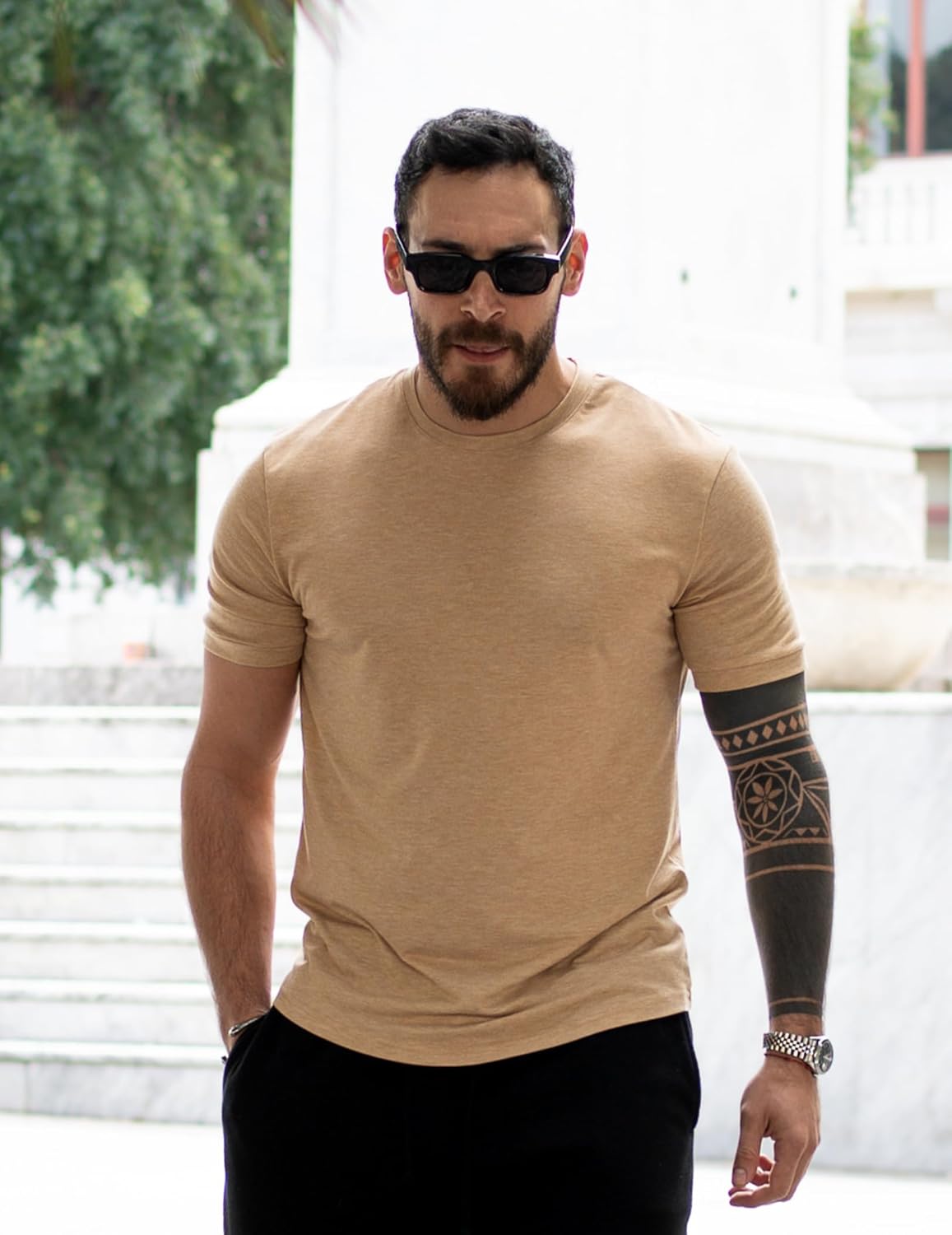 COOFANDY Mens T-Shirts Summer Crew Neck Casual T Shirts Plain Short Sleeve Shirts Basic Tees