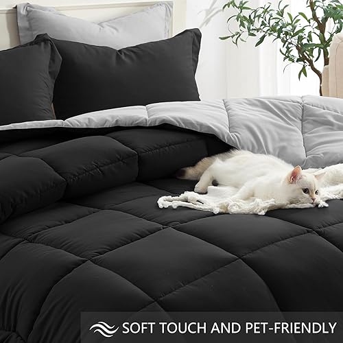 Miniatura 4 de Homelike Moment Juego de edredón de tamaño Queen extra grande, ligero, reversible, de plumón alternativo, tamaño Queen, edredón suave para todas las