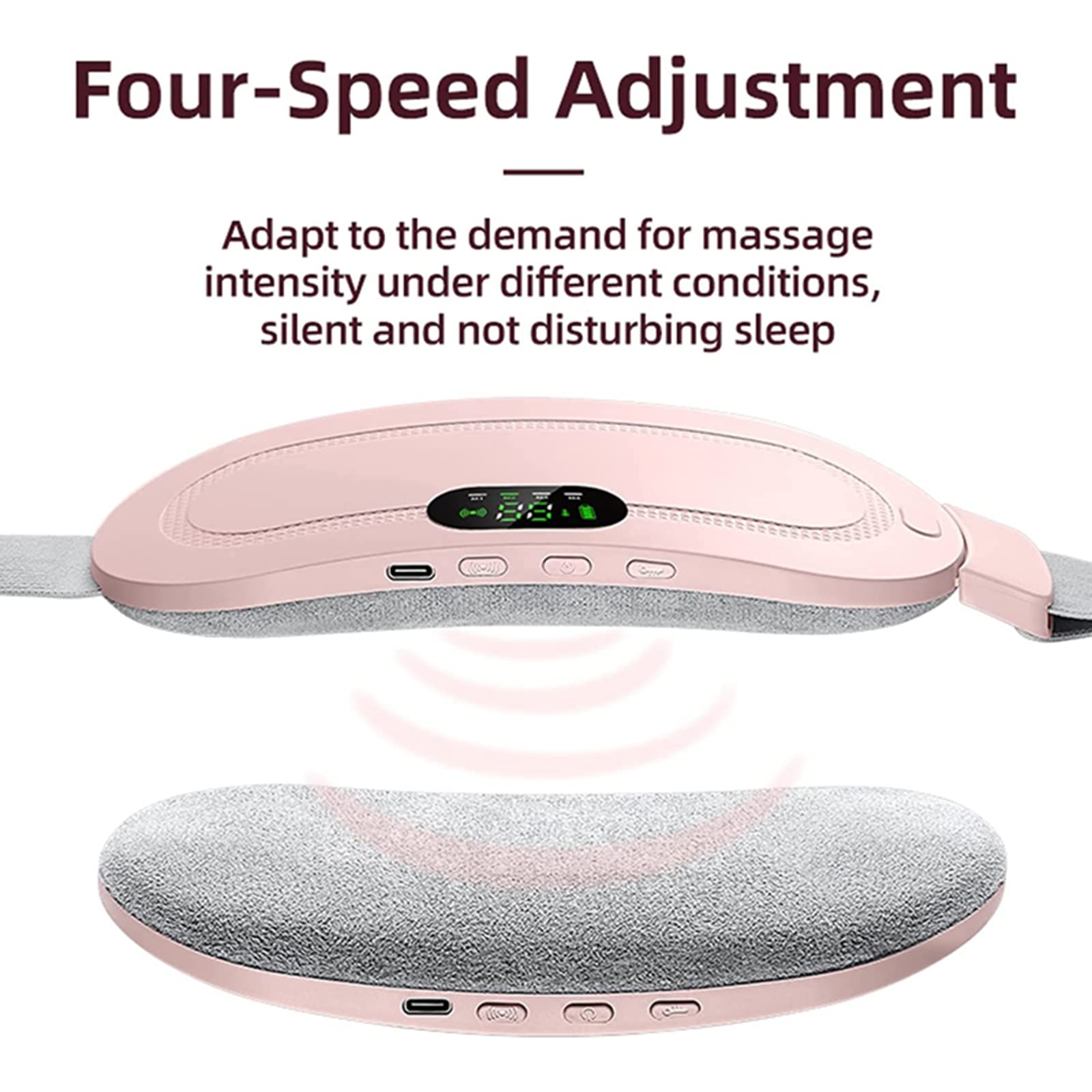 Tragbares Menstruations-Heizkissen, USB Elektrische Bauchwickel Wärmegürtel, Mit 3 Wärmestufen Und 3 Massagemodi, Schnelle Erwärmung Wickelgürtel Für Frauen Mädchen (Rosa)