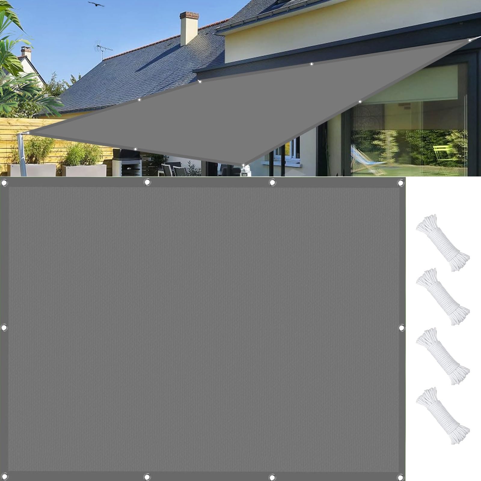 Toiles d'ombrages 1.4 x 3.2 m pour ombrager un salon de jardin