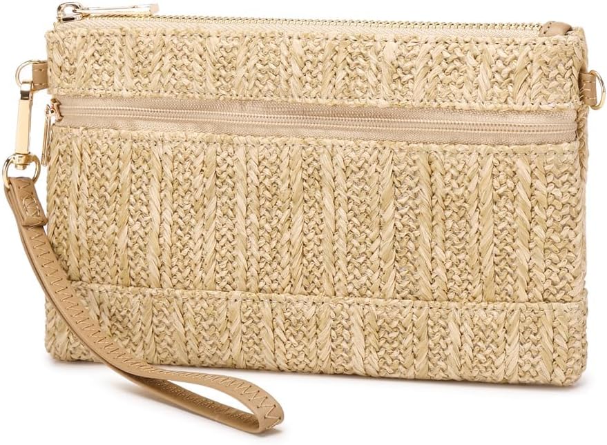Straw Clutch Purse for Beach Summer Vacation Bag Woven Handbag for Women