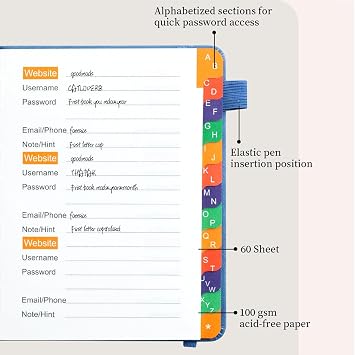 Password Notebook Pocket Log Record Notebook | Password Website Logins Account Details Address Organizer Compact Pocket Journal Personal Internet Credentials Tracker for