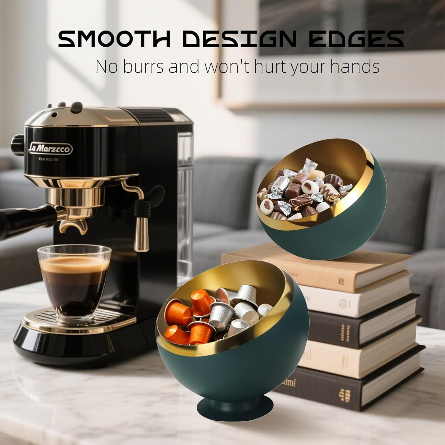Coffee Pod Holder, Large Capacity Stainless Steel Storage Rack for Coffee & Espresso Pods - Countertop Coffee Bar Accessories (Green without base, Large)