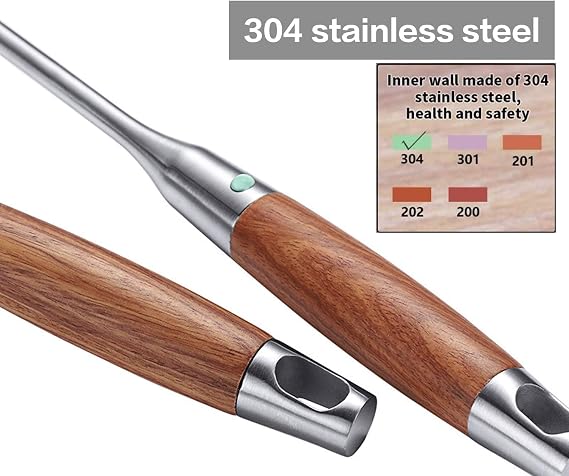 Kitchen Utensil Set Stainless Steel, 5PCS Spatula Set with Wooden Handle