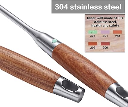 Kitchen Utensil Set Stainless Steel, 5PCS Spatula Set with Wooden Handle