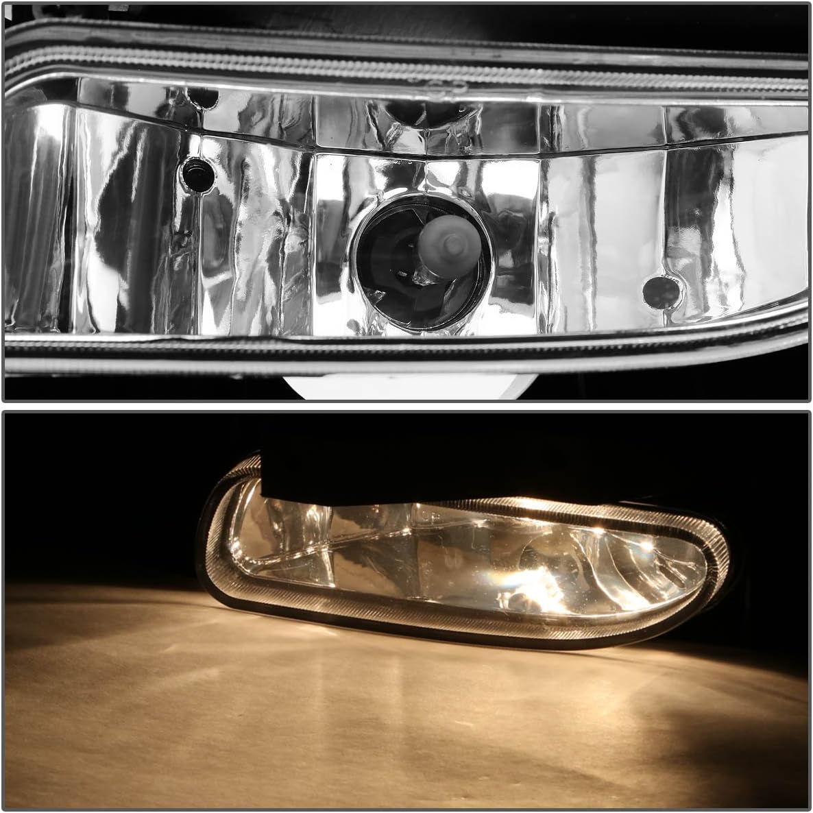 DNA MOTORING FL-ZTL-115-CH Fog Light Driver & Passenger Side Enhance visibility [Compatible with 99-04 Ford Mustang GT]