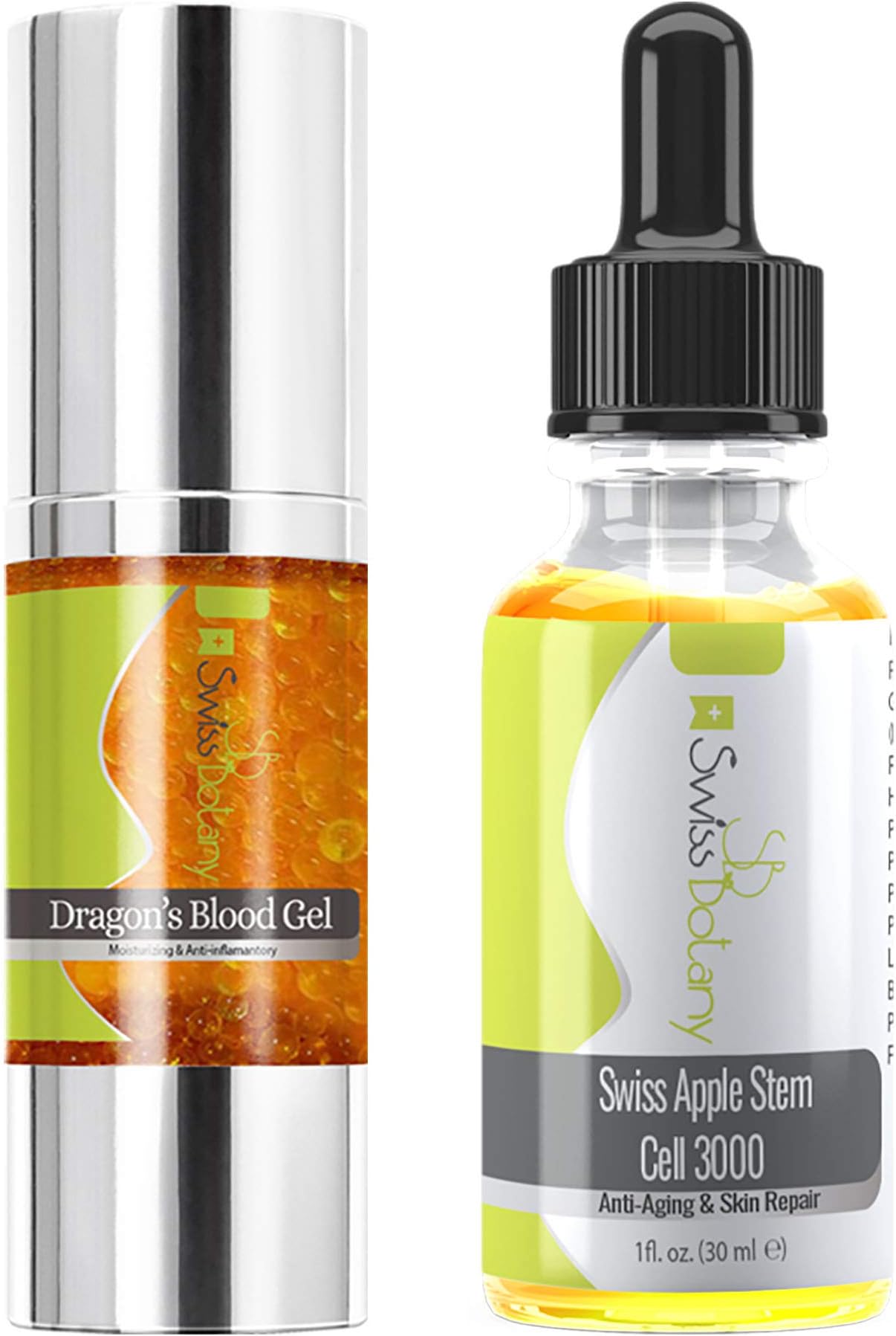 Stem Cell Serum for Face + Dragon Blood Moisturizer Gel – Instant Anti-Aging Combo – Diminishes Fine Lines & Wrinkle, Sculpts Facial Contours – Made in USA