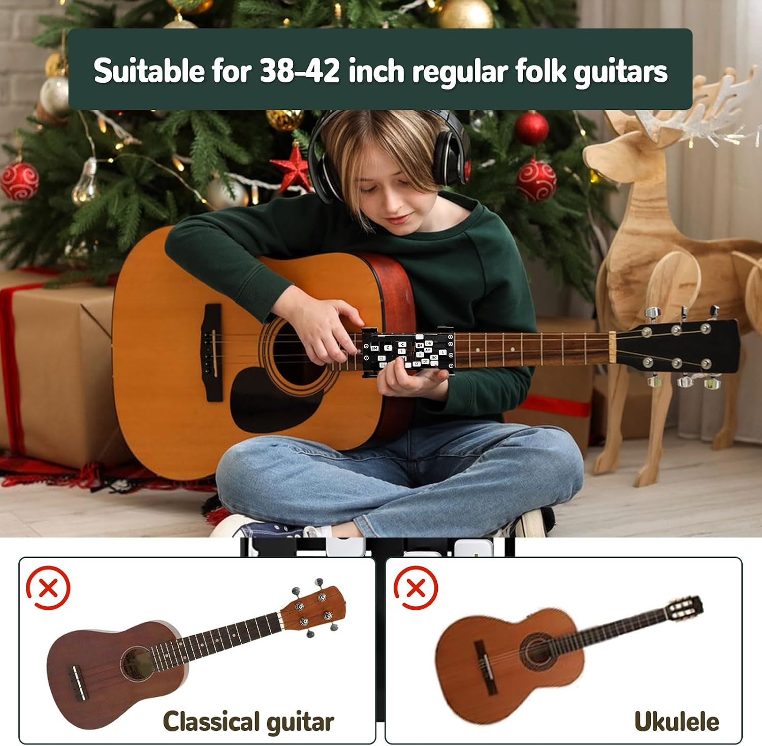 2026 New Guitar Chord Presser, Guitar Starter Learning Tool, Guitar Aid Chords Trainer Guitar Chord Helper,Guitar Learning Aid Tool Accessories for Beginners Starter Lover