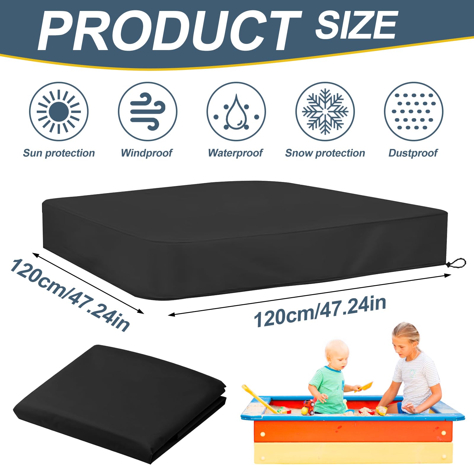 Housse de protection pour bac à sable, tissu Oxford, housse de protection anti-poussière pour bac à sable pour enfants, 150 x 150 cm | Leroy Merlin