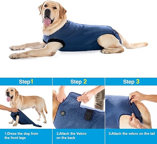 Miniatura 9 de COODEO Traje de recuperación de cirugía para perros, traje de recuperación impermeable para perros, traje de cirugía para proteger heridas,