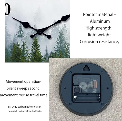 Miniatura 7 de XFM Reloj de pared de madera para decoración de sala de estar, árbol del bosque, funciona con pilas, relojes de pared redondos redondos grandes de