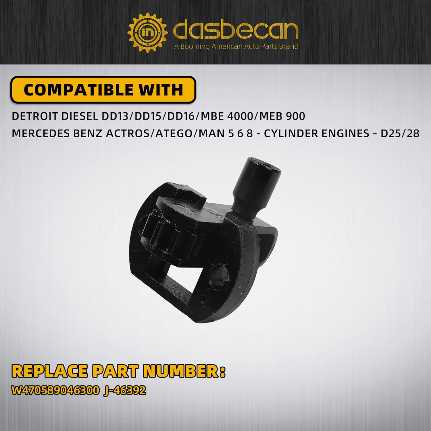 Dasbecan Engine Camshaft Timing Tool Kit Compatible with Detroit Diesel DD13 DD15 DD16 Engine TDC Locating Pin Brake Adjustment Tool Barring Tool Fuel Line Socket Replaces# W47058090900 W470589046300