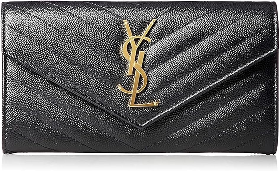 長財布YSL イヴ・サンローランキルティングレザーブラック黒Paris
