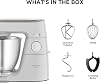 Kenwood Titanium Chef Baker XL, Kitchen Machine with K-Whisk, Stand Mixer with Kneading Hook, Whisk and 5L Bowl, KVL65.001WH, Power 1400W, White