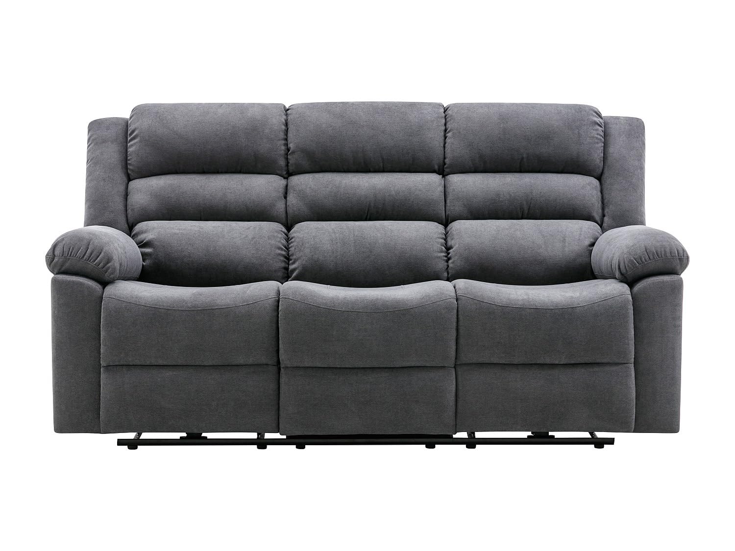 Vente-unique - Canapé 3 Places Relax électrique en Tissu Gris BUROLO