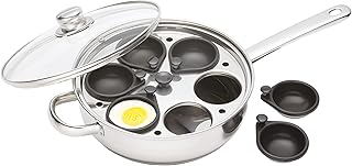 KitchenCraft Non-Stick Induction-Safe 6-Cup Egg Poacher / Sauté Pan, 26 cm (10