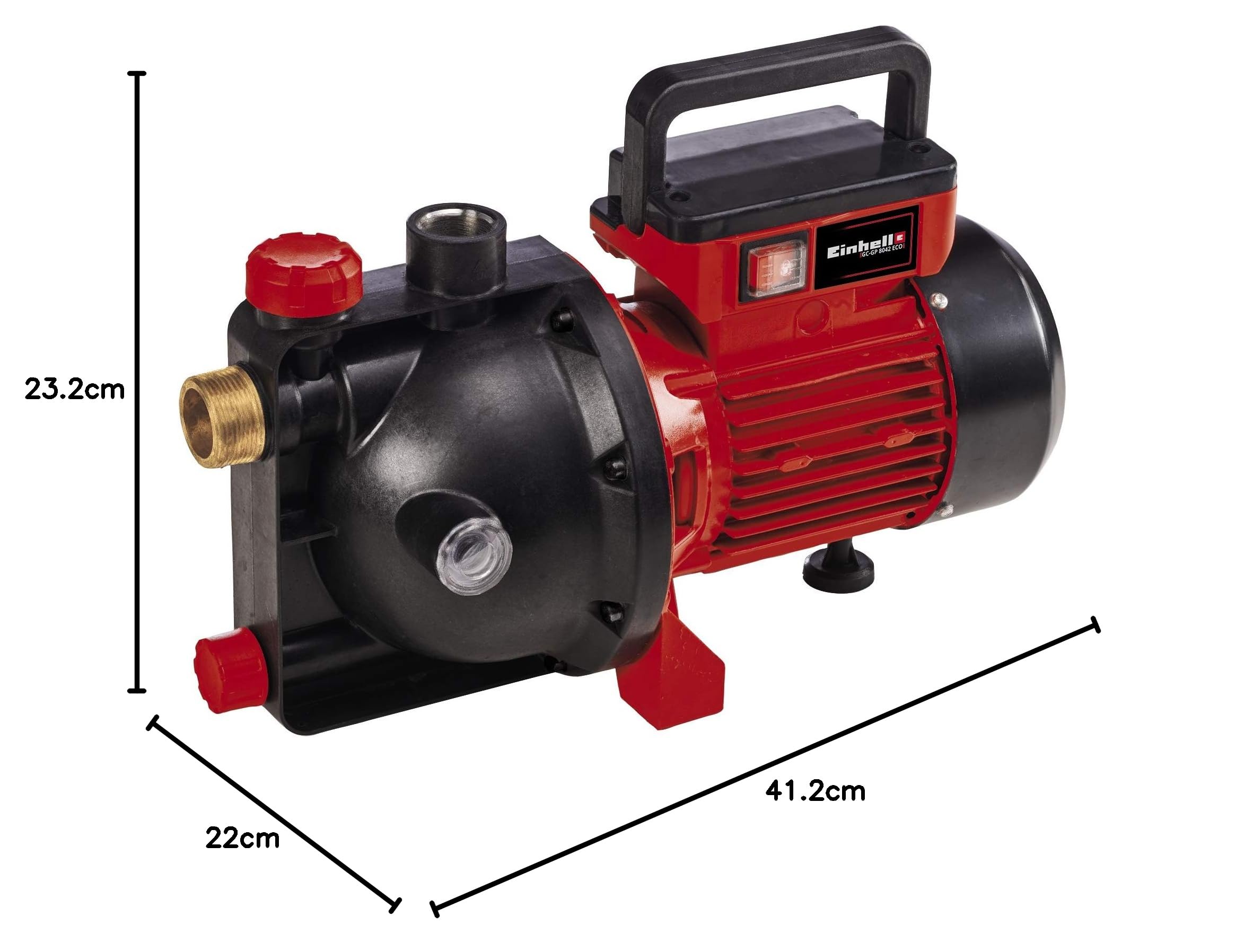 Einhell pompe d’arrosage GC-GP 8042 ECO (800 W, indicateur de niveau d’eau, poignée repliable, grande ouverture de remplissage, bouchon de purge, protection contre le gel, interrupteur marche/arrêt)