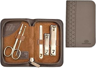 Nail Clipper Set Manikyrset Nagelklippare Pedikyrkit, 5/6/8 delar kolstål manikyrvårdssats, professionella nagelvårdsverktyg med lyxigt resefodral Nagelklippare Pedikyr skötselverktyg (Color : 5Pcs)