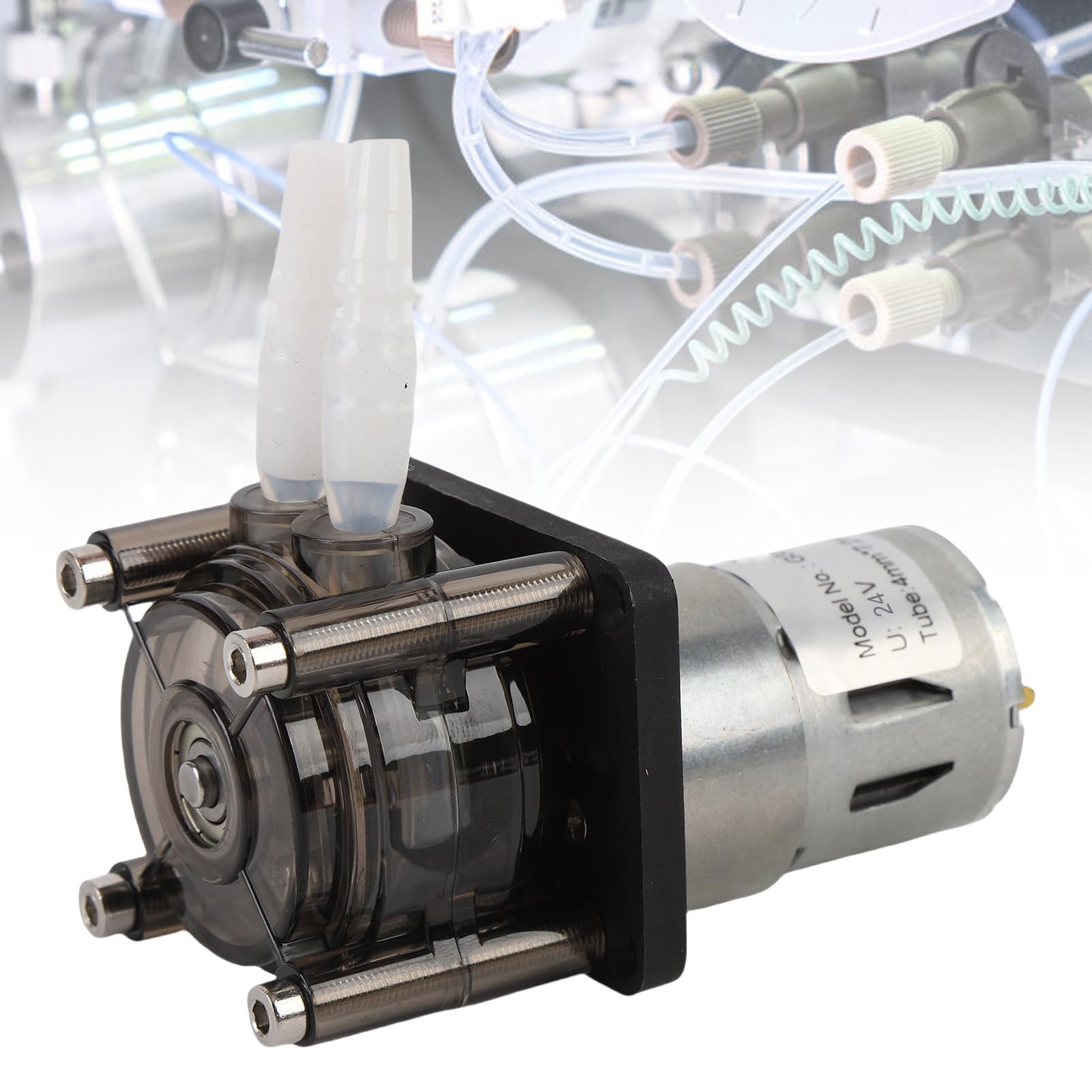 Generic Pompe Péristaltique à Moteur Cc 300 Ml/min, Pompe Doseuse de Liquide, Conception Stable pour Applications Industrielles D'aquarium, Tube en Silicone (24V)
